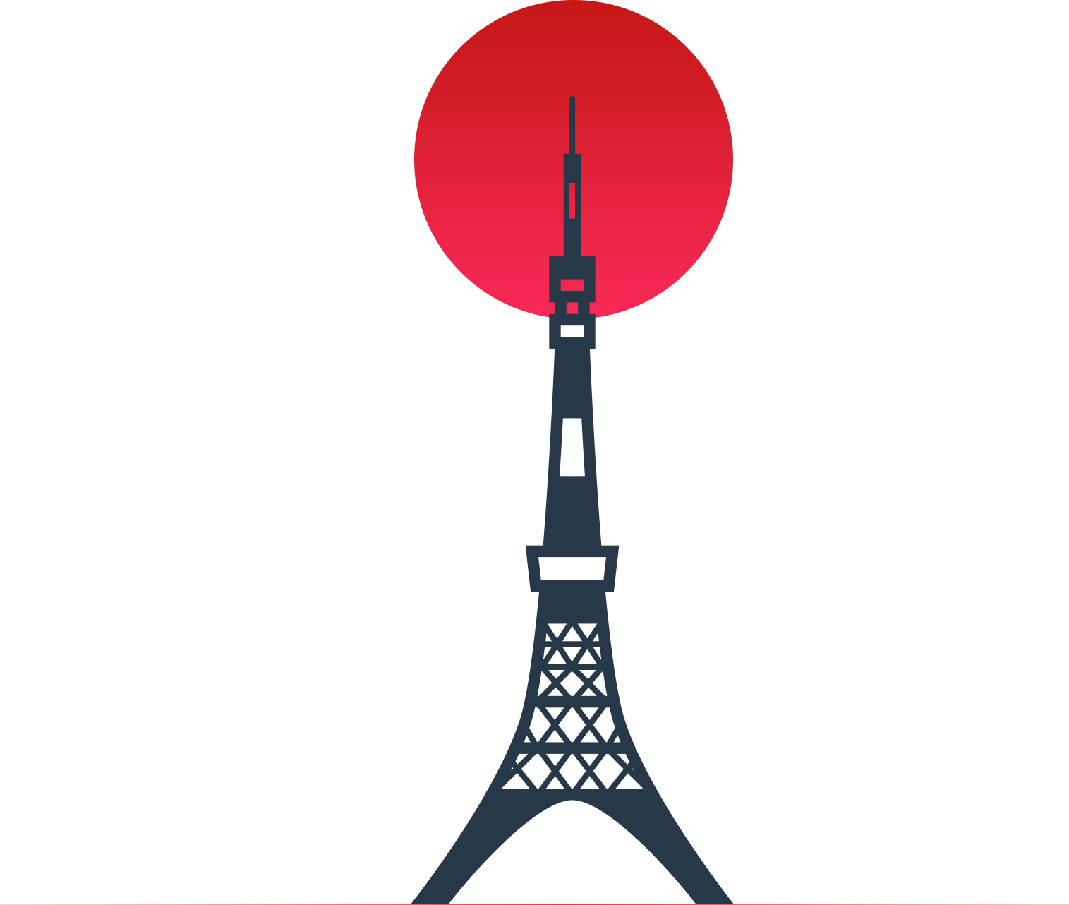 Tokyo tower with sun